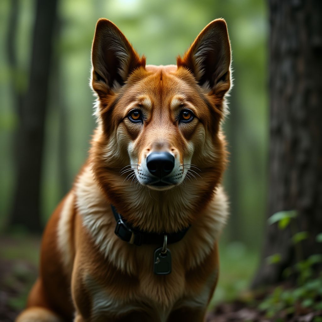 Dog training in a forest setting